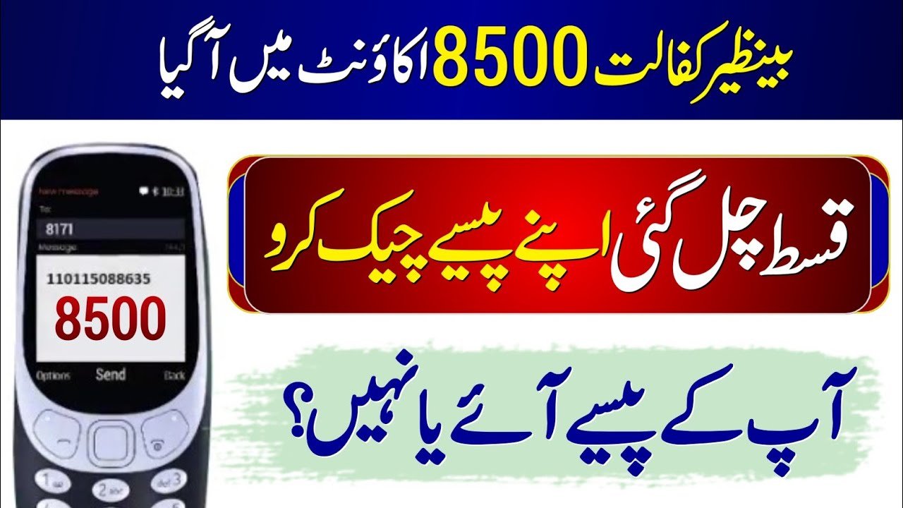 8500 Benazir Kafalat Program Payment Check By CNIC
